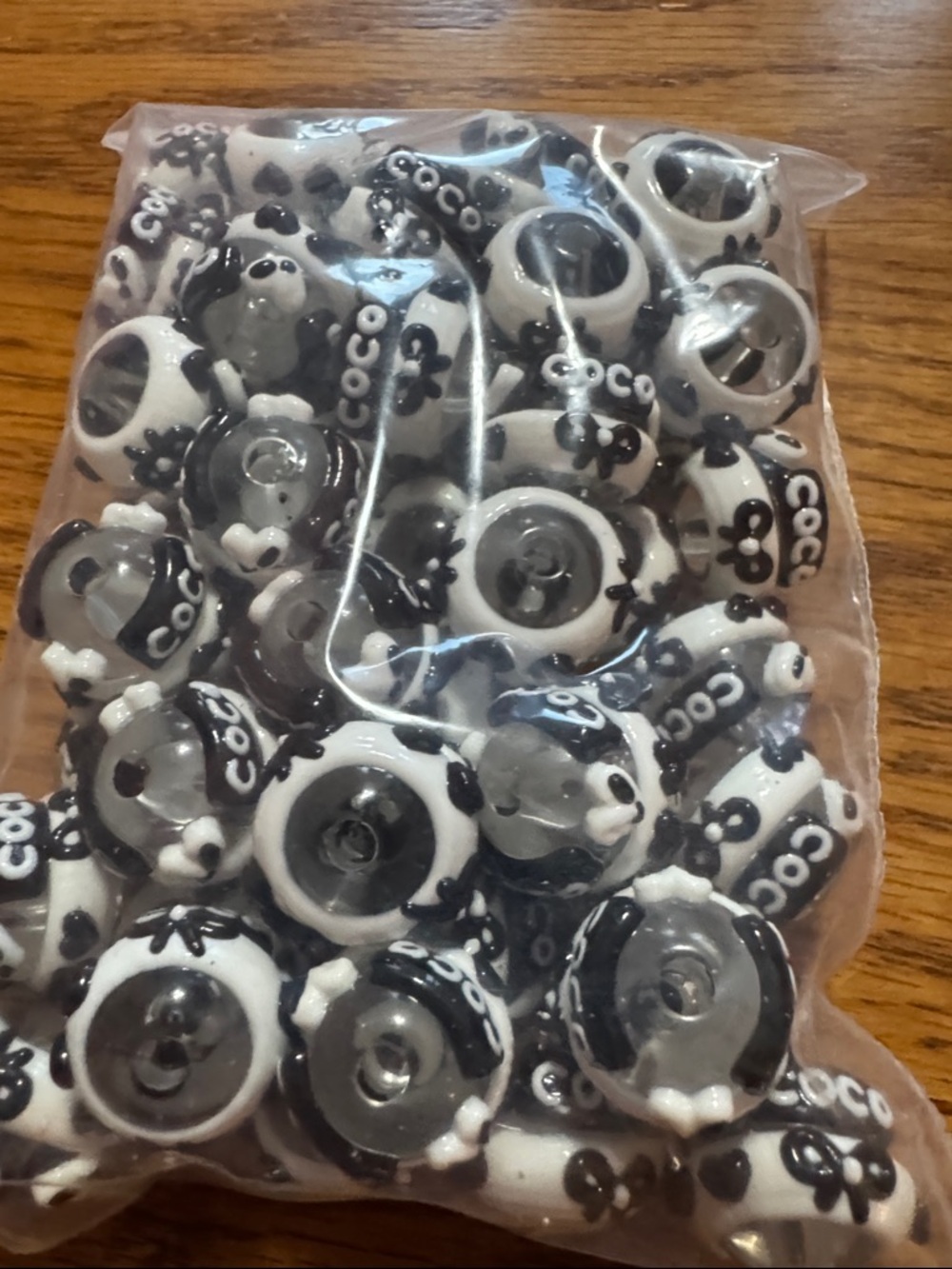 Black & White COCO Bead lot of 50